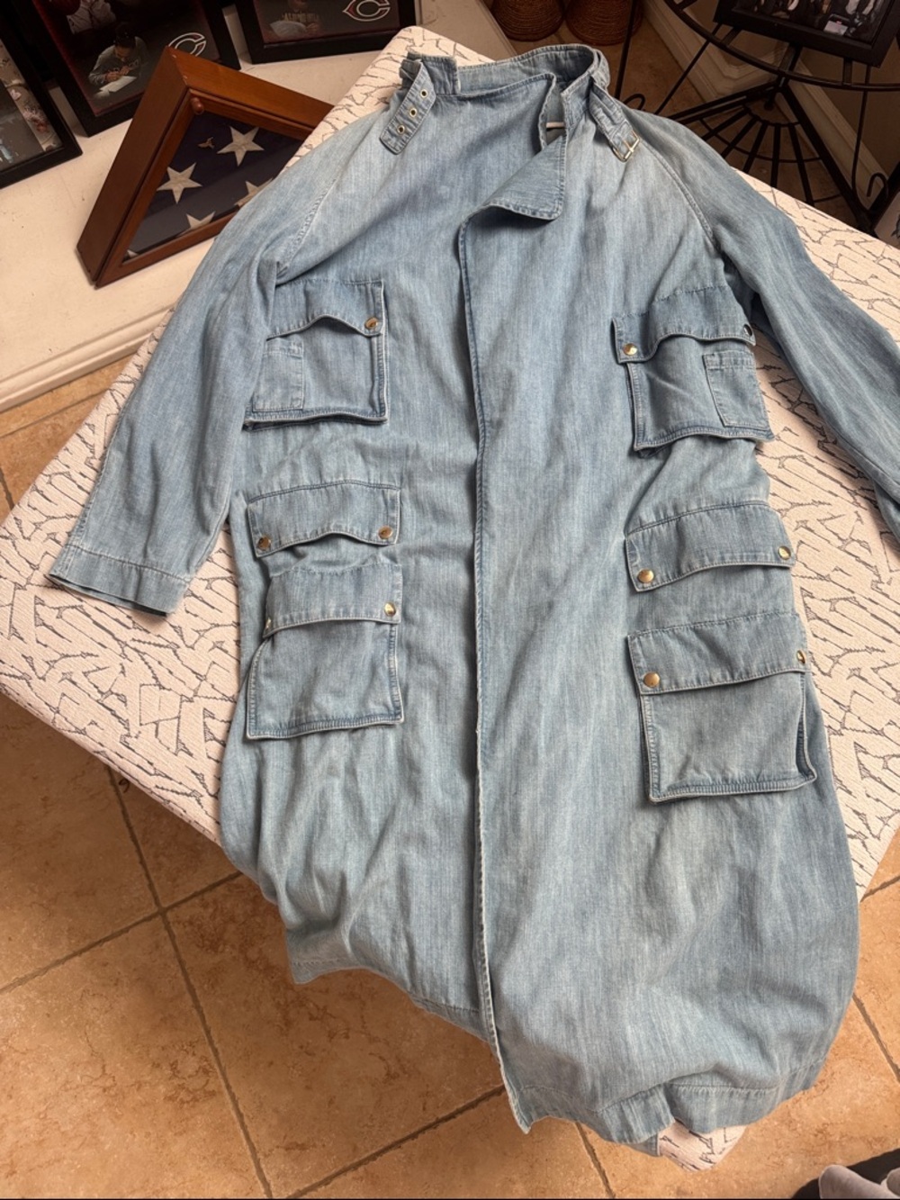 Balmain Light Blue Denim Label Detail Jacket